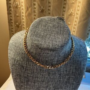 Goldtone Curb Link Necklace with Toggle Clasp